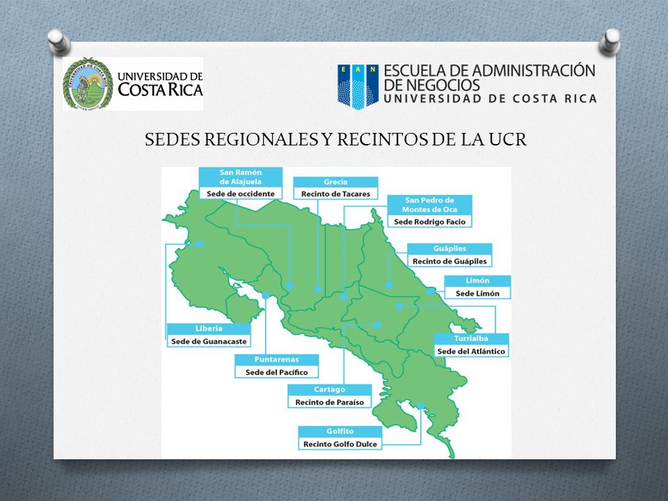 SEDES REGIONALES Y RECINTOS DE LA UCR