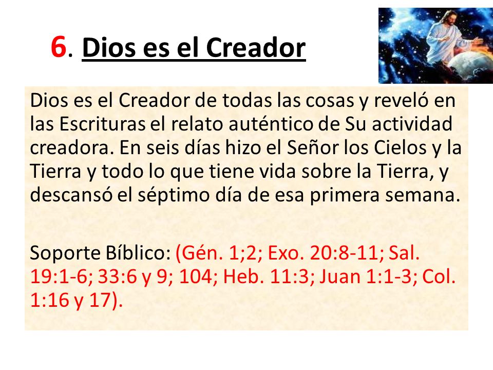 6. Dios es el Creador