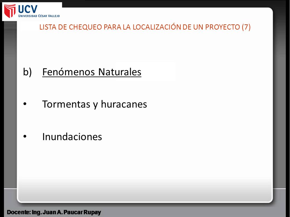 LISTA DE CHEQUEO PARA LA LOCALIZACIÓN DE UN PROYECTO (7)