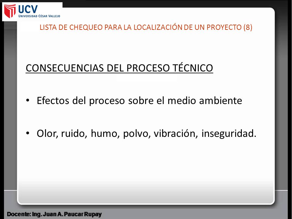 LISTA DE CHEQUEO PARA LA LOCALIZACIÓN DE UN PROYECTO (8)
