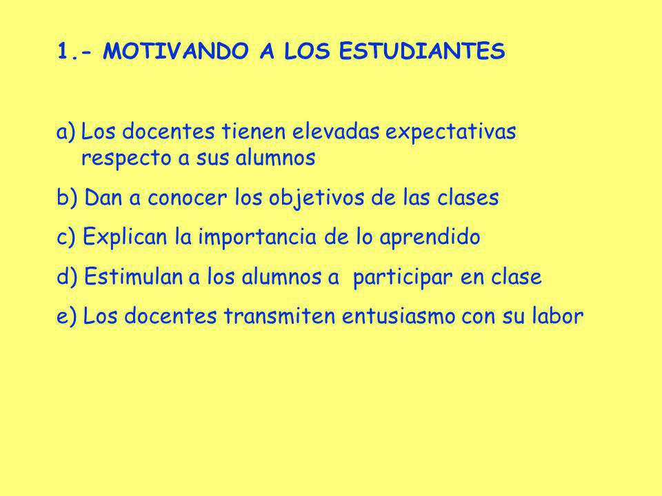 1.- MOTIVANDO A LOS ESTUDIANTES