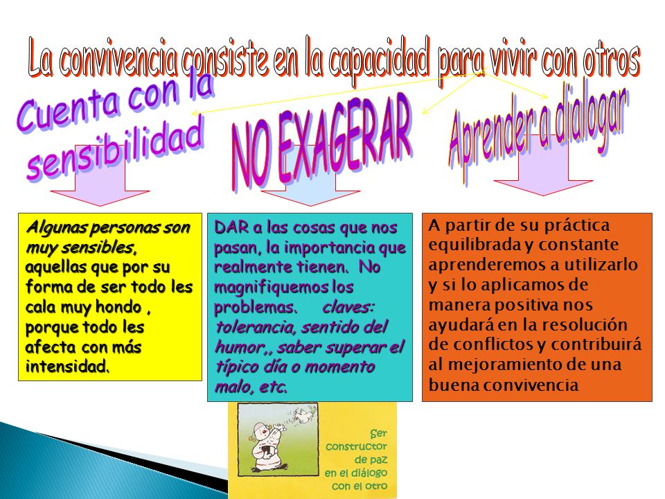 La convivencia consiste en la capacidad para vivir con otros