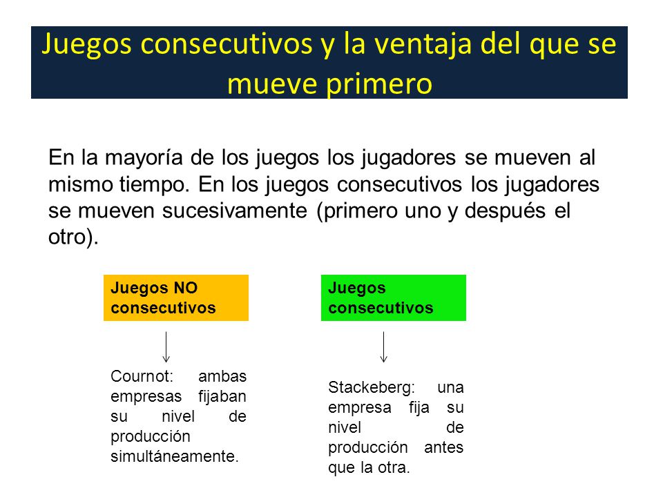 Juegos consecutivos y la ventaja del que se mueve primero