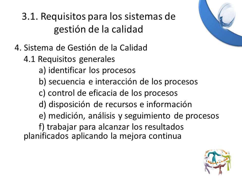 3.1. Requisitos para los sistemas de gestión de la calidad