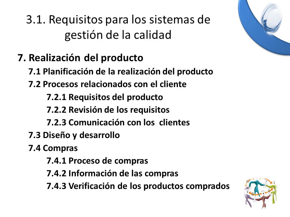 3.1. Requisitos para los sistemas de gestión de la calidad