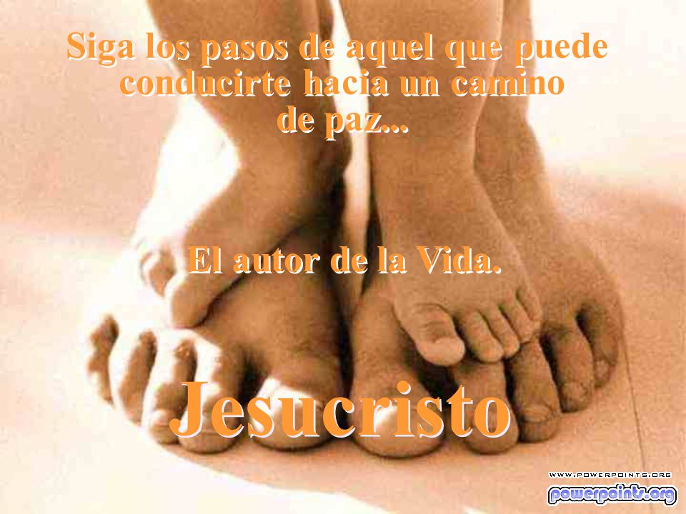 Siga los pasos de aquel que puede conducirte hacia un camino de paz...