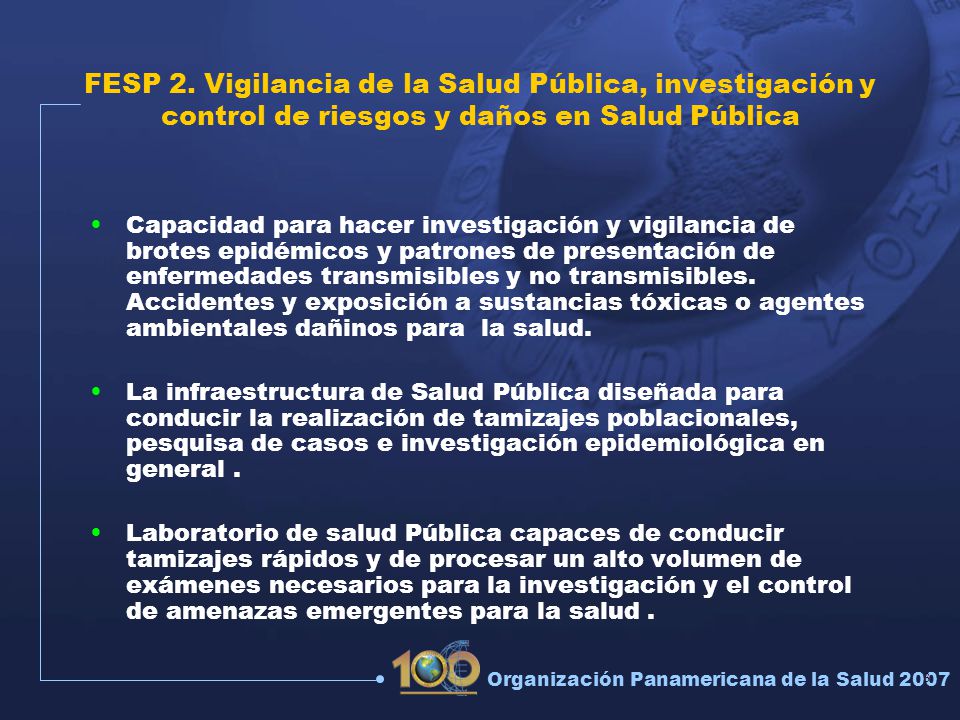 FESP 2. Vigilancia de la Salud Pública, investigación y control de riesgos y daños en Salud Pública