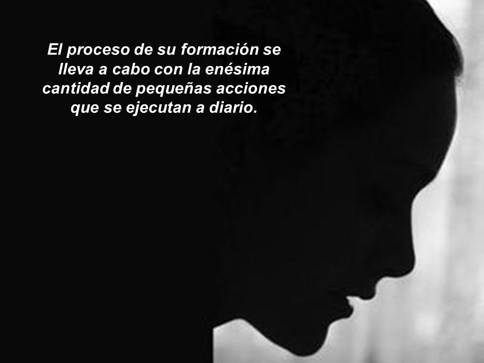 El proceso de su formación se lleva a cabo con la enésima cantidad de pequeñas acciones que se ejecutan a diario.