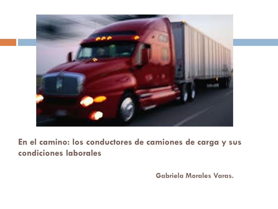 En el camino: los conductores de camiones de carga y sus condiciones laborales Gabriela Morales Varas.