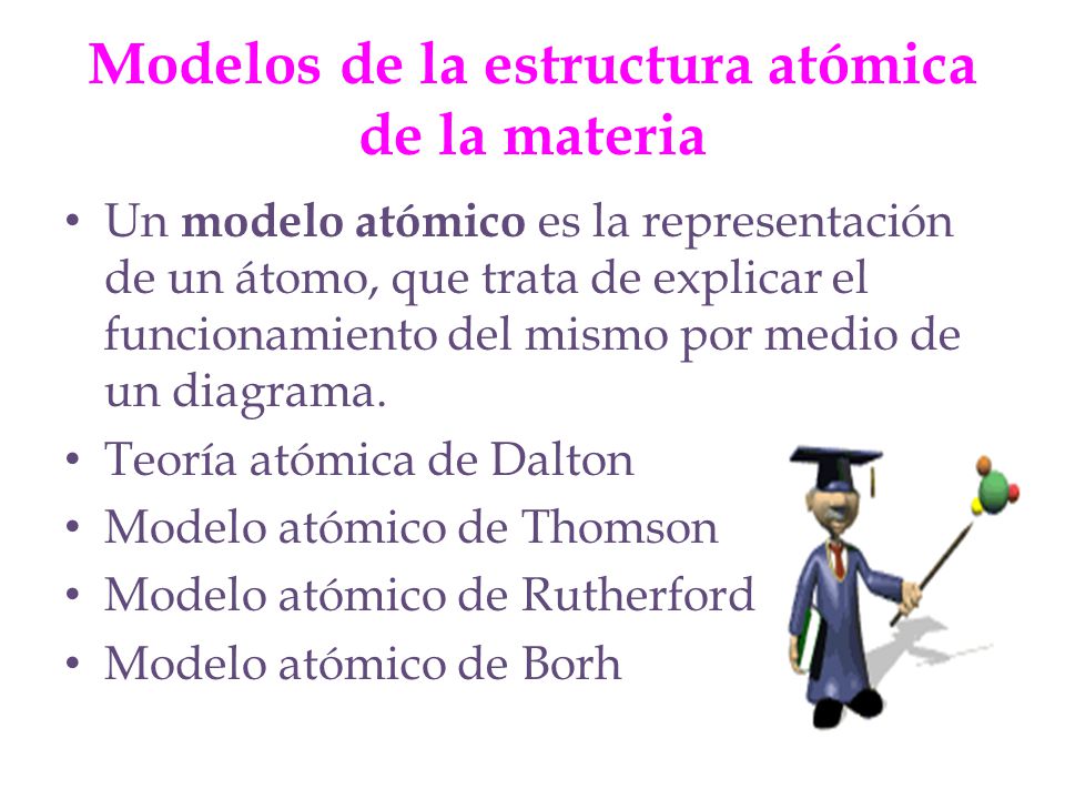Modelos de la estructura atómica de la materia
