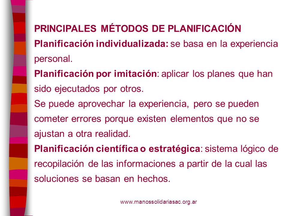 PRINCIPALES MÉTODOS DE PLANIFICACIÓN