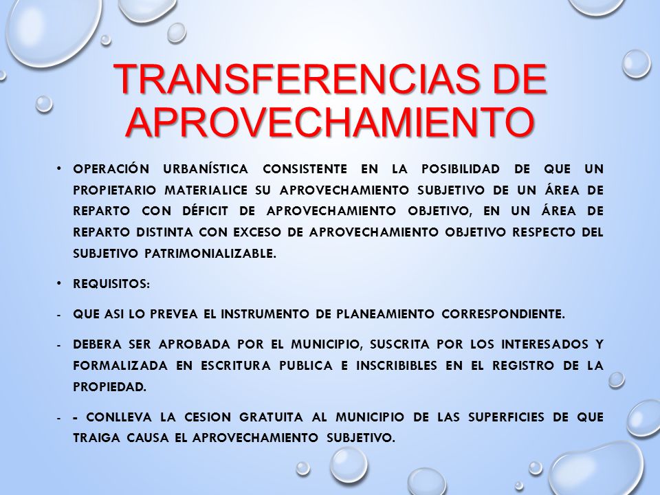 Transferencias de APROVECHAMIENTO