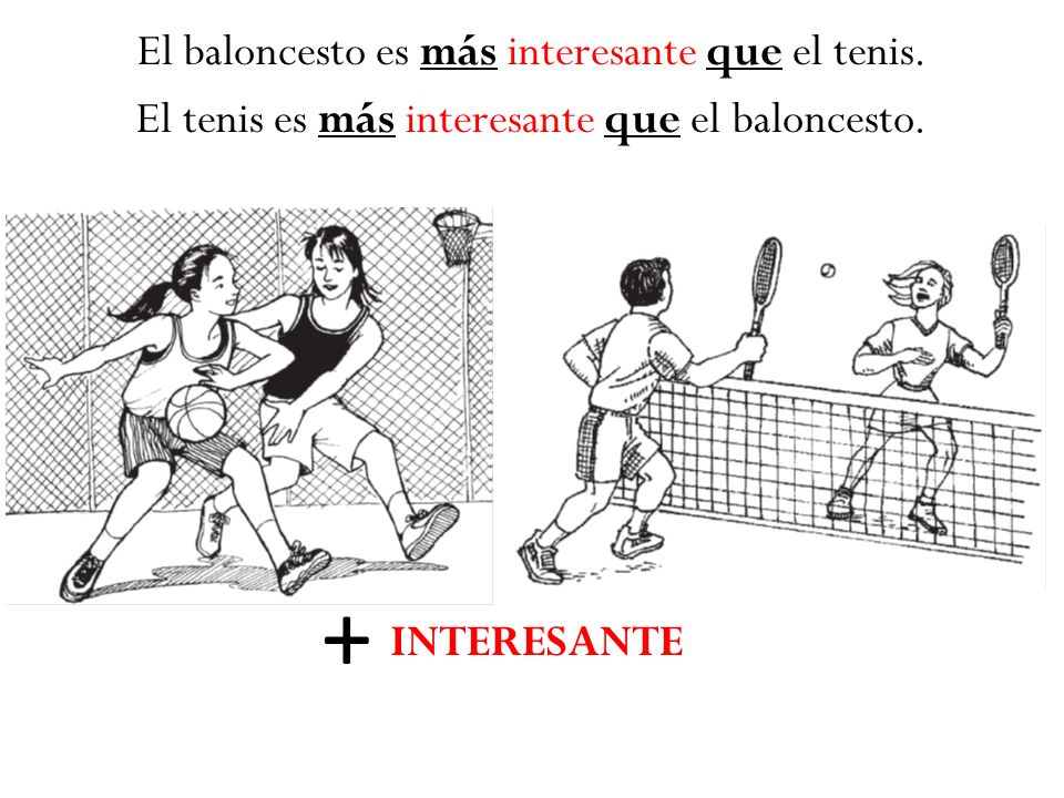 + El baloncesto es más interesante que el tenis.