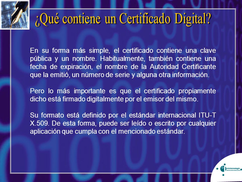 ¿Qué contiene un Certificado Digital