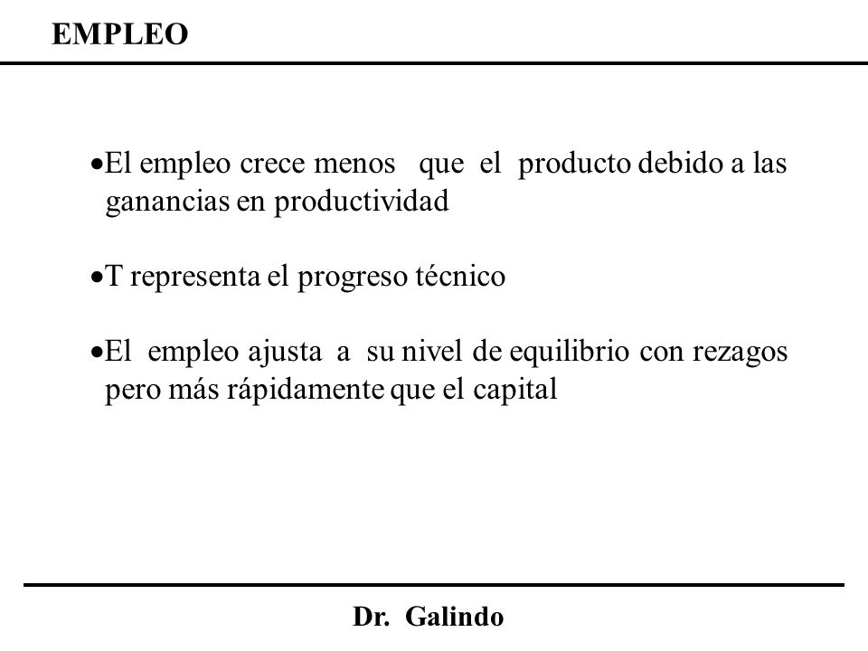 El empleo crece menos que el producto debido a las