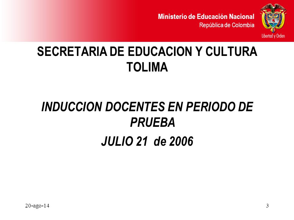 SECRETARIA DE EDUCACION Y CULTURA TOLIMA