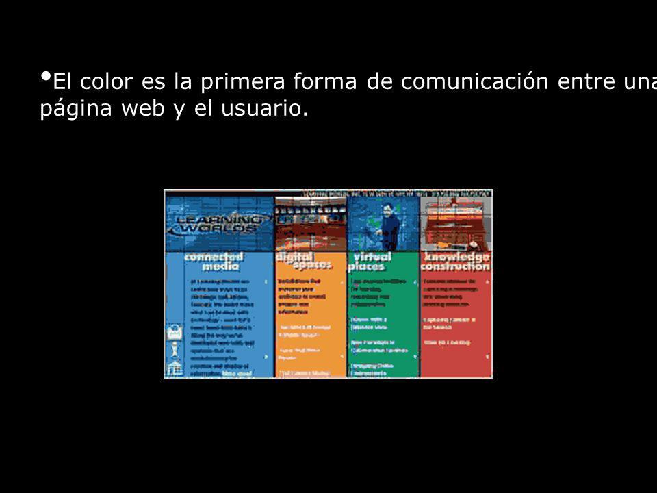 El color es la primera forma de comunicación entre una página web y el usuario.