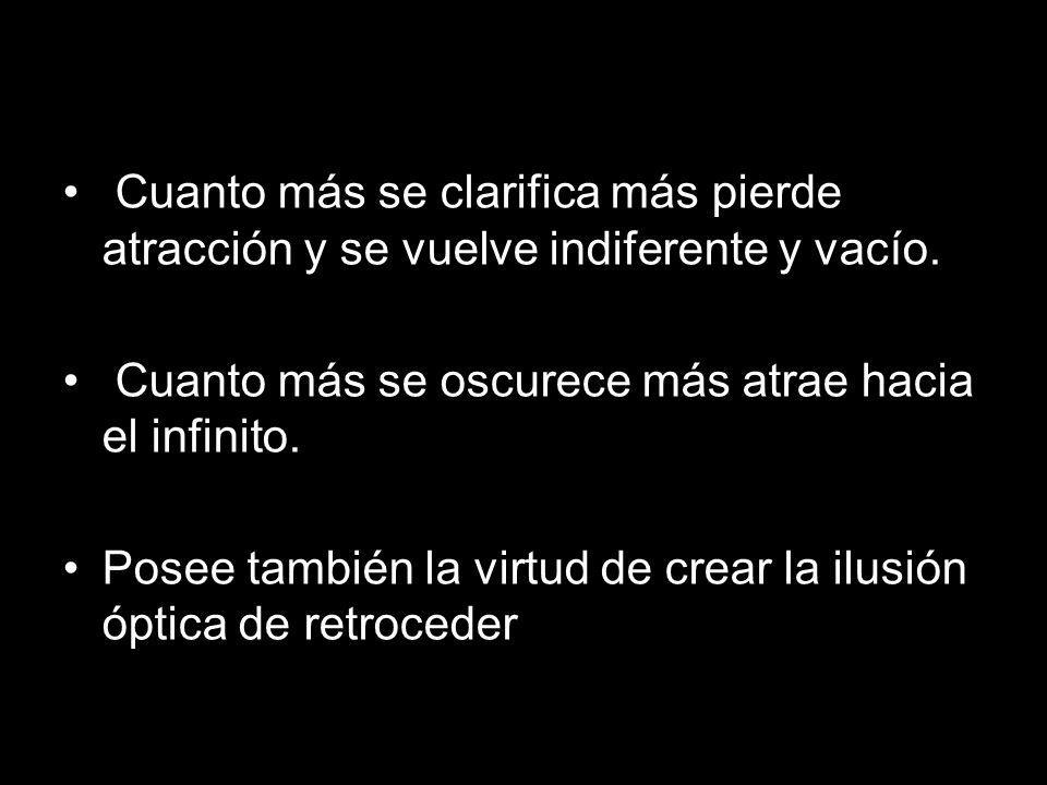 Cuanto más se clarifica más pierde atracción y se vuelve indiferente y vacío.