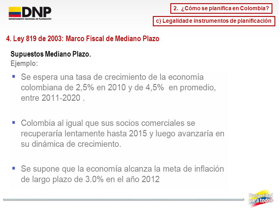 4. Ley 819 de 2003: Marco Fiscal de Mediano Plazo