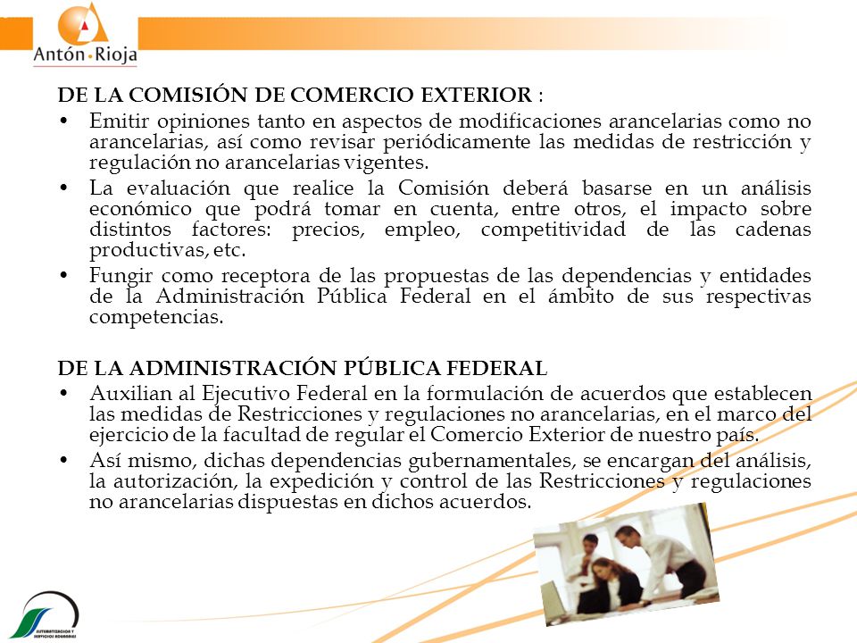 DE LA COMISIÓN DE COMERCIO EXTERIOR :