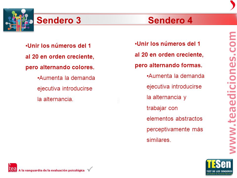Sendero 3 Sendero 4. Unir los números del 1 al 20 en orden creciente, pero alternando formas.