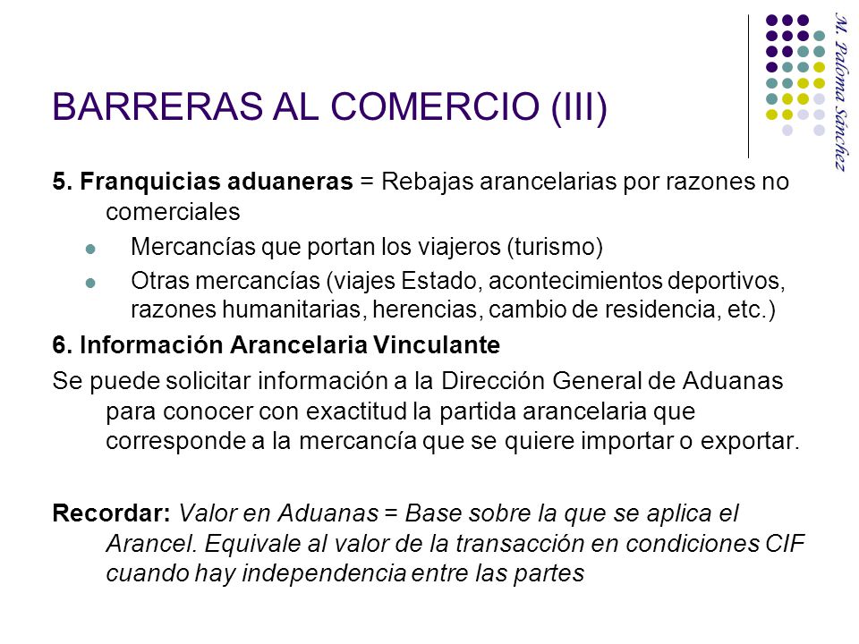 BARRERAS AL COMERCIO (III)