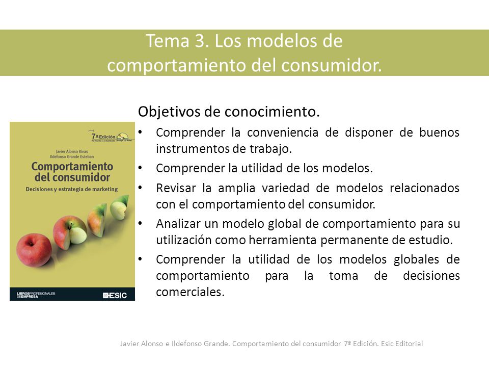 Tema 3. Los modelos de comportamiento del consumidor.