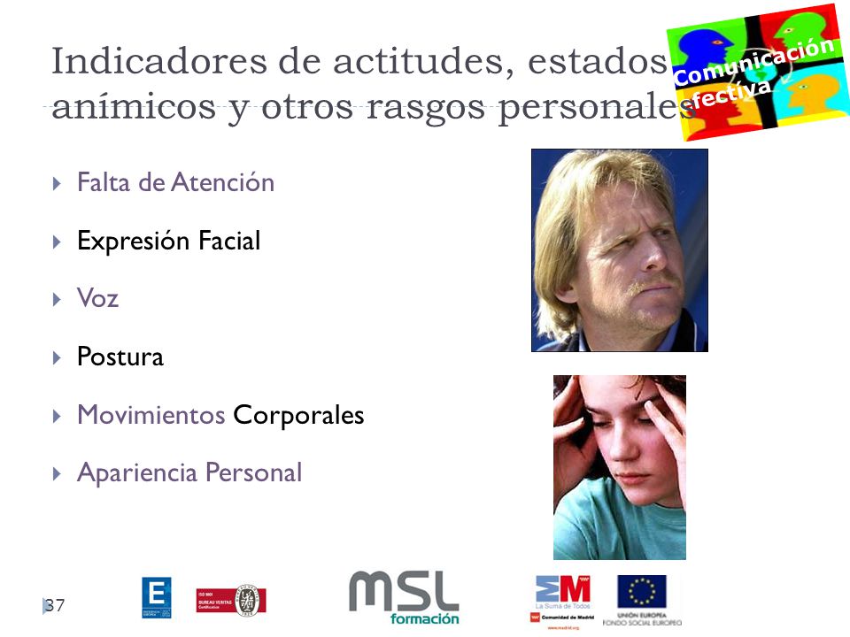 Indicadores de actitudes, estados anímicos y otros rasgos personales