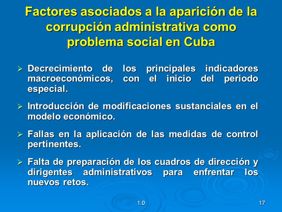 Factores asociados a la aparición de la corrupción administrativa como problema social en Cuba