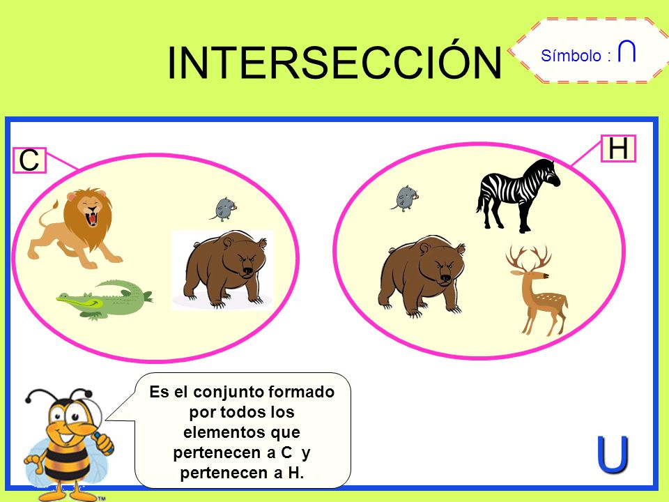 U INTERSECCIÓN H C Símbolo : ∩