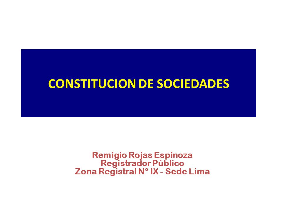 CONSTITUCION DE SOCIEDADES