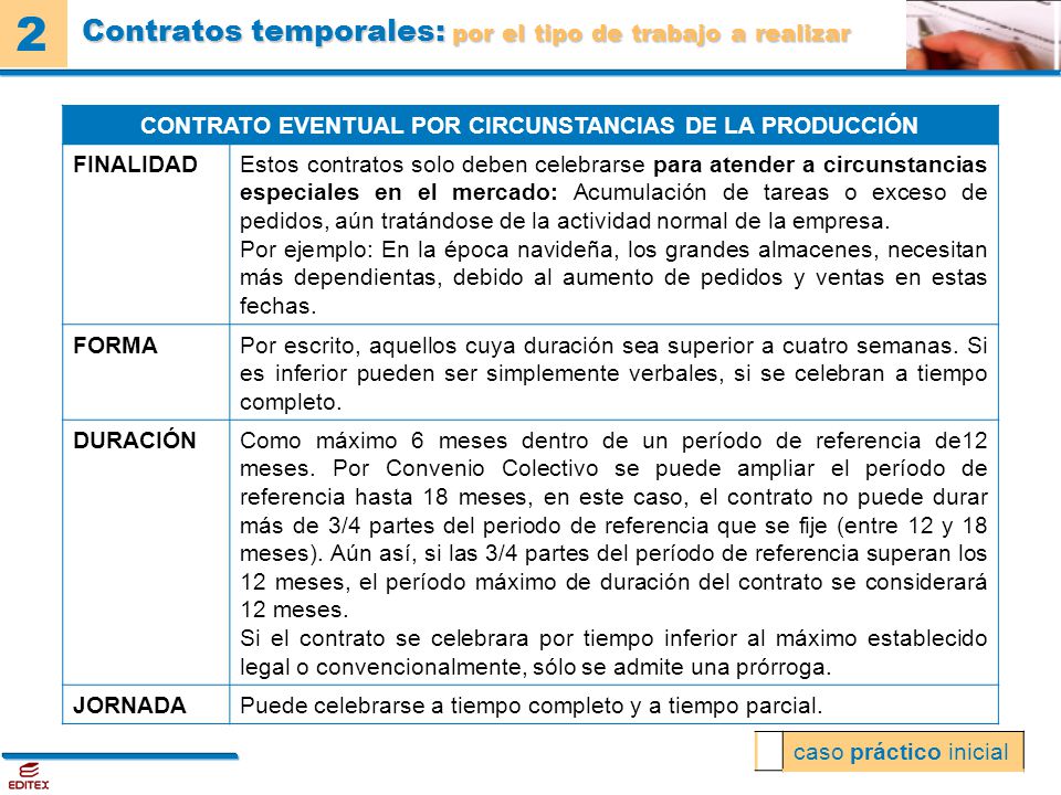 Contratos temporales: por el tipo de trabajo a realizar