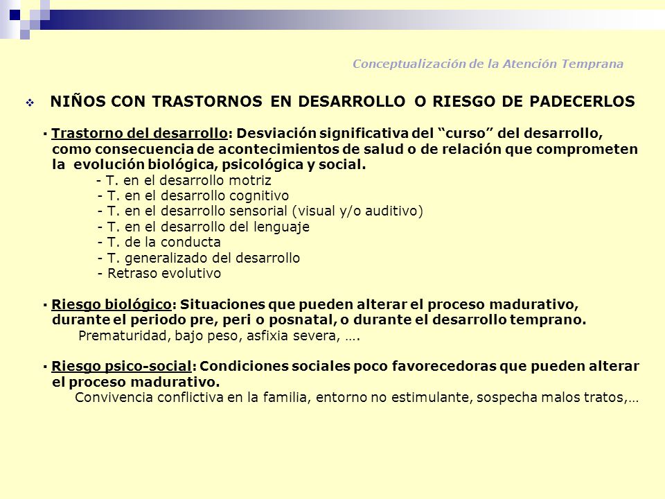 Conceptualización de la Atención Temprana