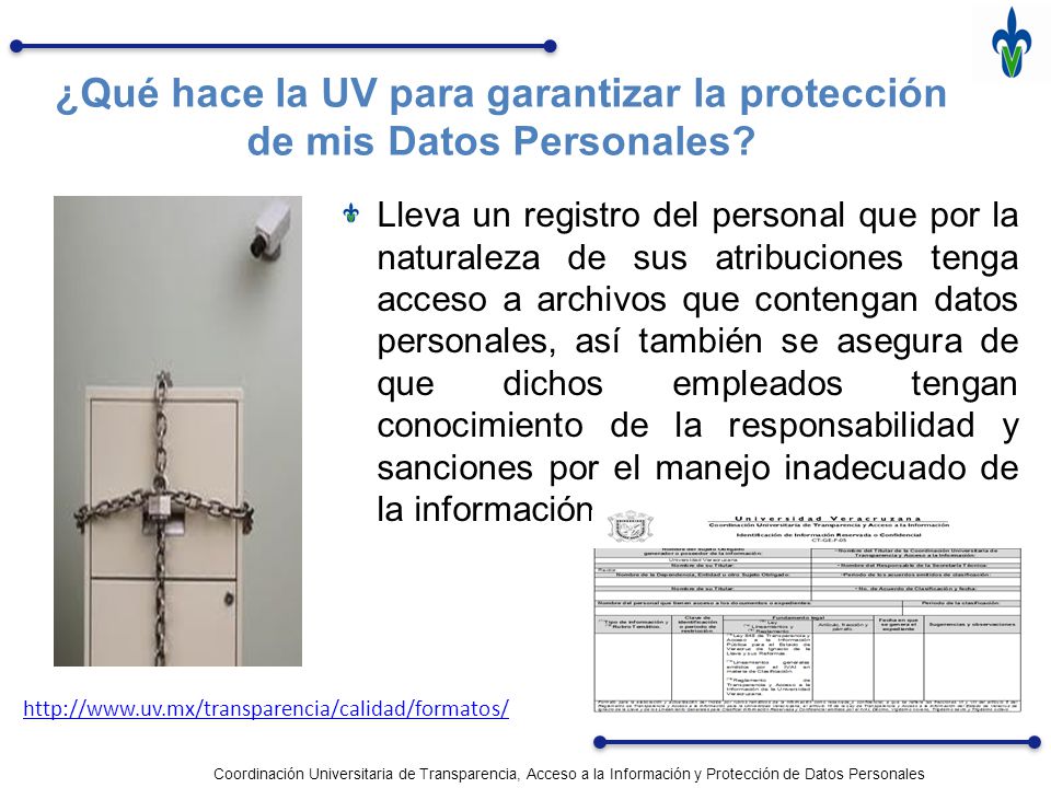 ¿Qué hace la UV para garantizar la protección de mis Datos Personales