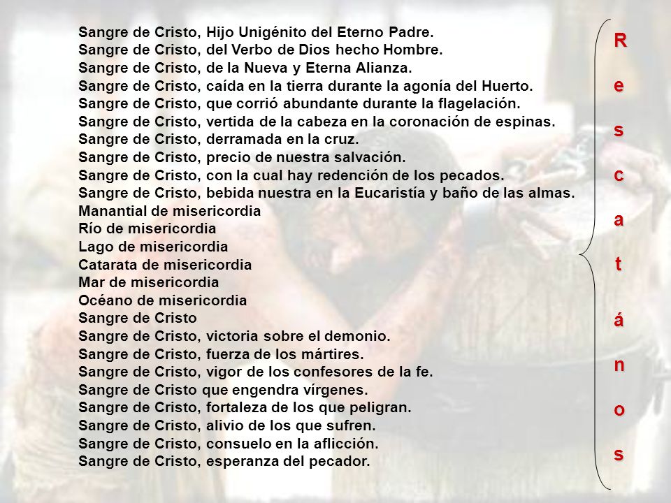 Preciosísima Sangre de Cristo - ppt descargar