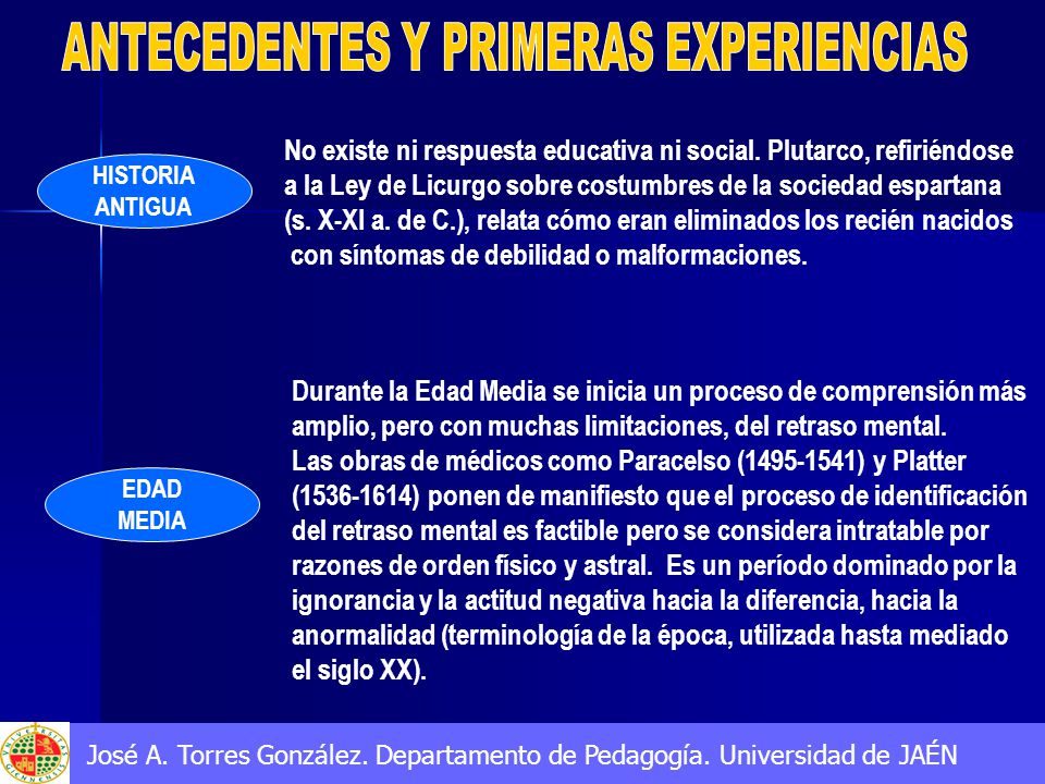 ANTECEDENTES Y PRIMERAS EXPERIENCIAS