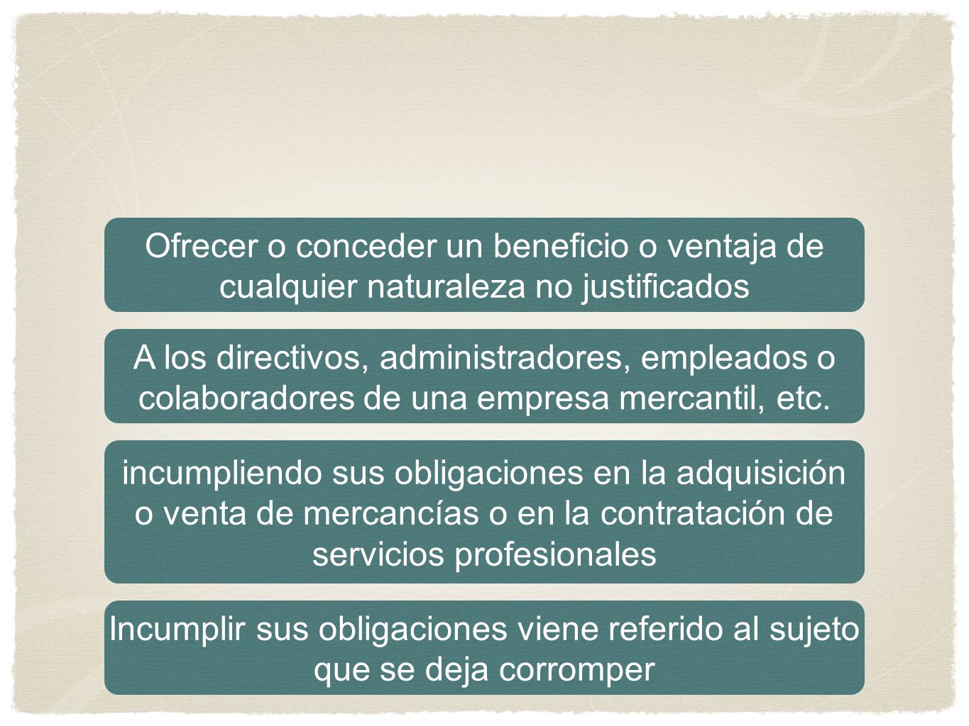 Ofrecer o conceder un beneficio o ventaja de cualquier naturaleza no justificados