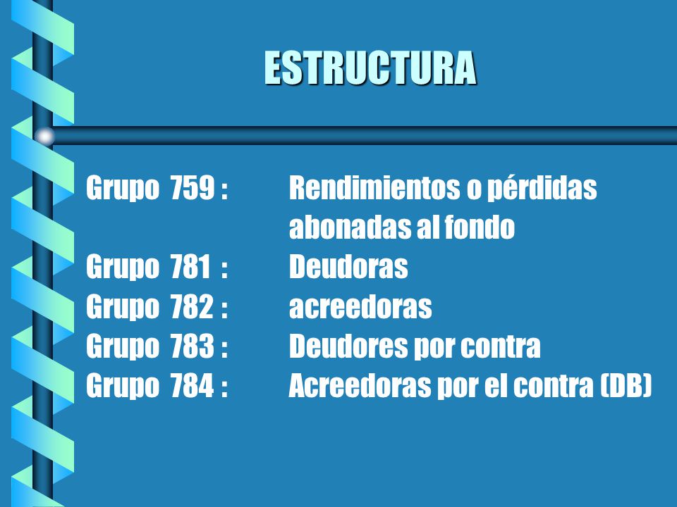 ESTRUCTURA Grupo 759 : Rendimientos o pérdidas abonadas al fondo