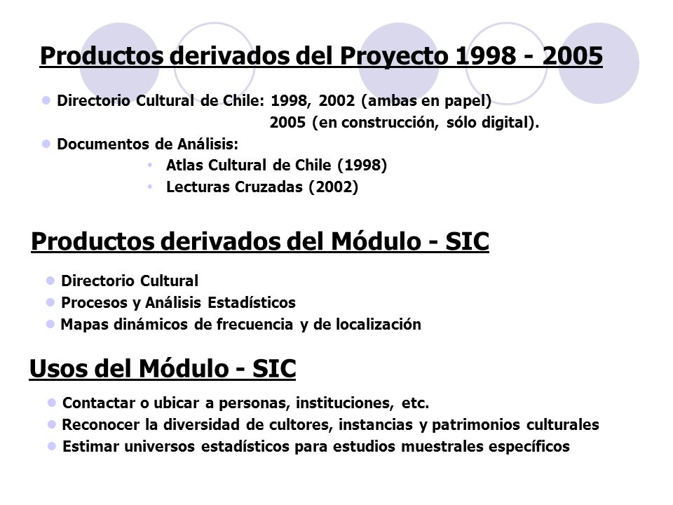 Productos derivados del Proyecto