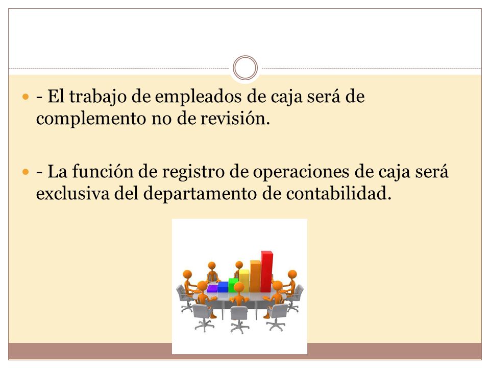 - El trabajo de empleados de caja será de complemento no de revisión.
