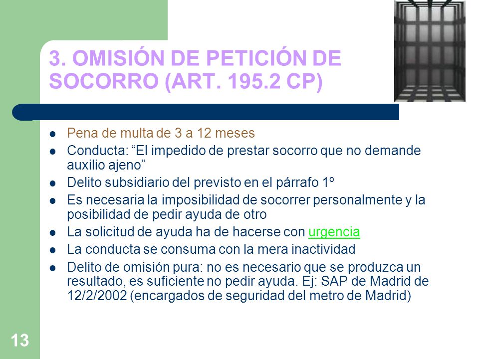 3. OMISIÓN DE PETICIÓN DE SOCORRO (ART CP)