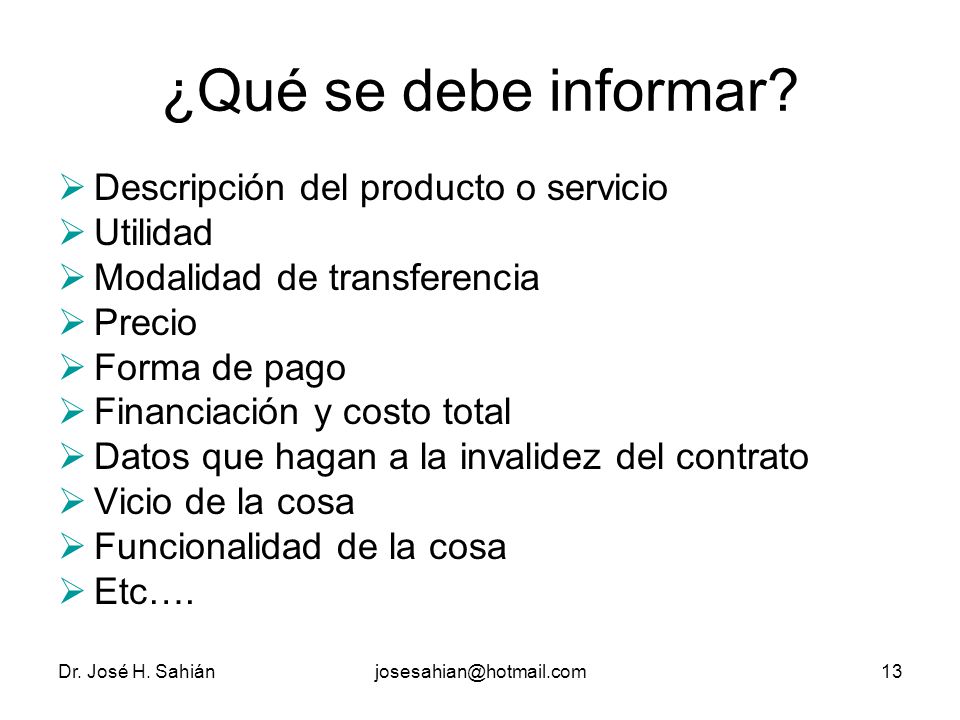 ¿Qué se debe informar Descripción del producto o servicio Utilidad