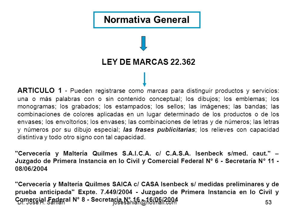Normativa General LEY DE MARCAS