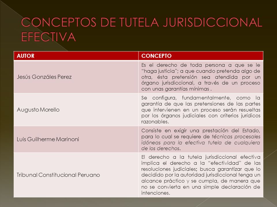 CONCEPTOS DE TUTELA JURISDICCIONAL EFECTIVA