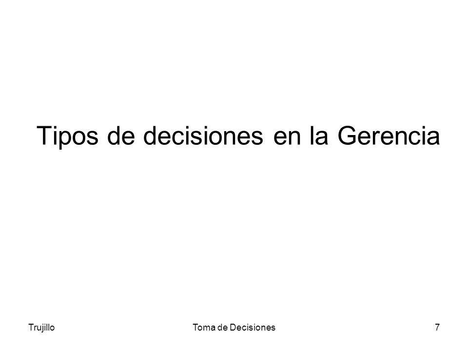 Tipos de decisiones en la Gerencia