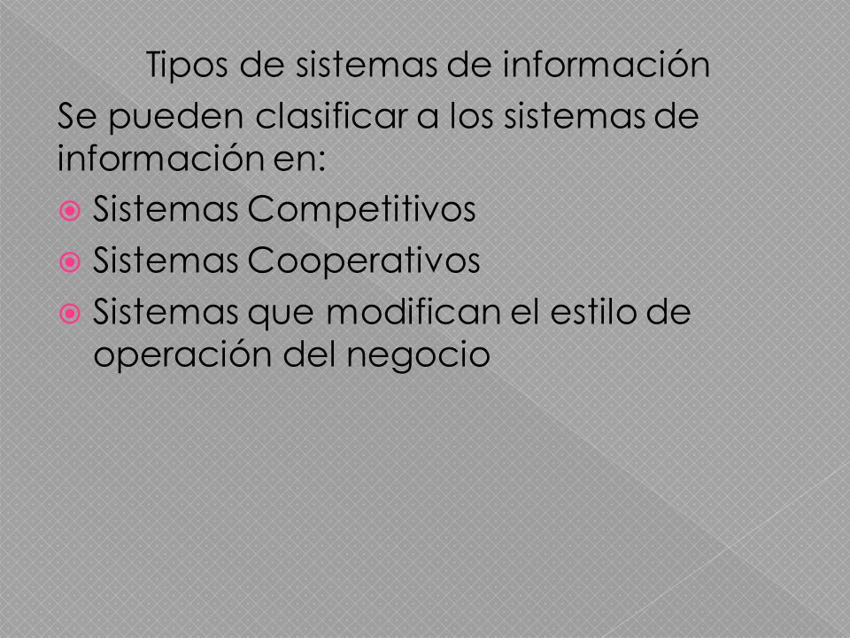 Tipos de sistemas de información