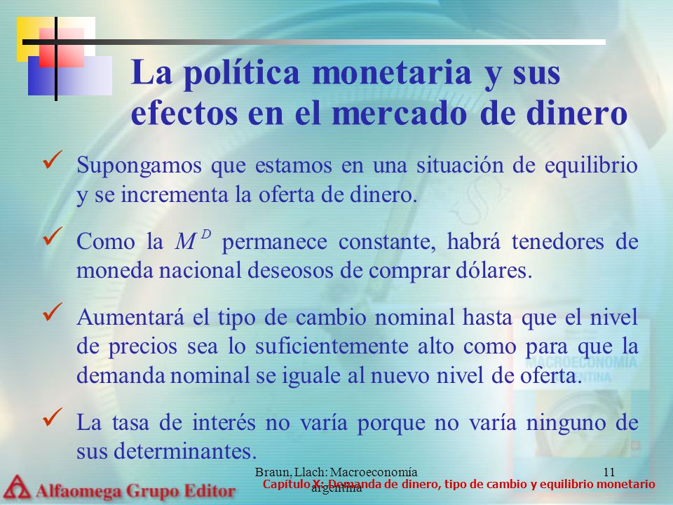 La política monetaria y sus efectos en el mercado de dinero