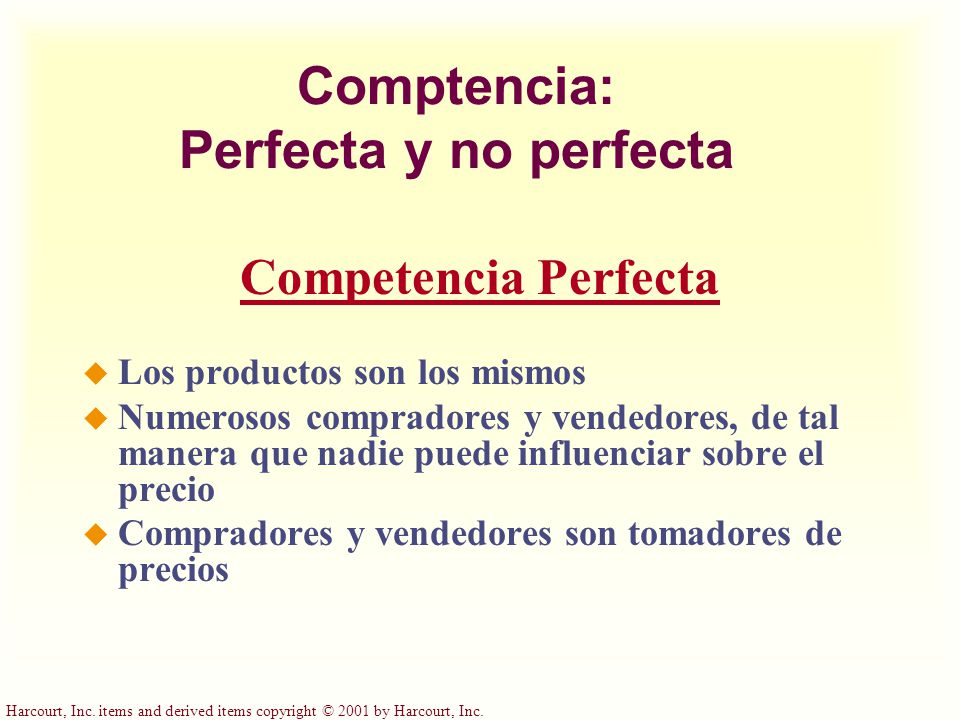Comptencia: Perfecta y no perfecta