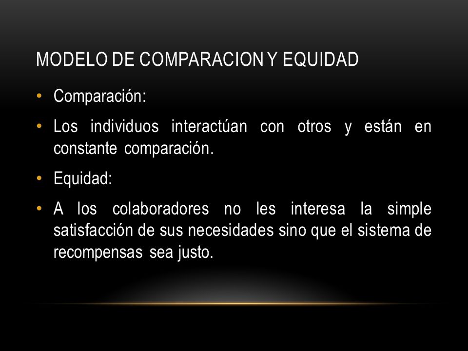 MODELO DE COMPARACION Y EQUIDAD