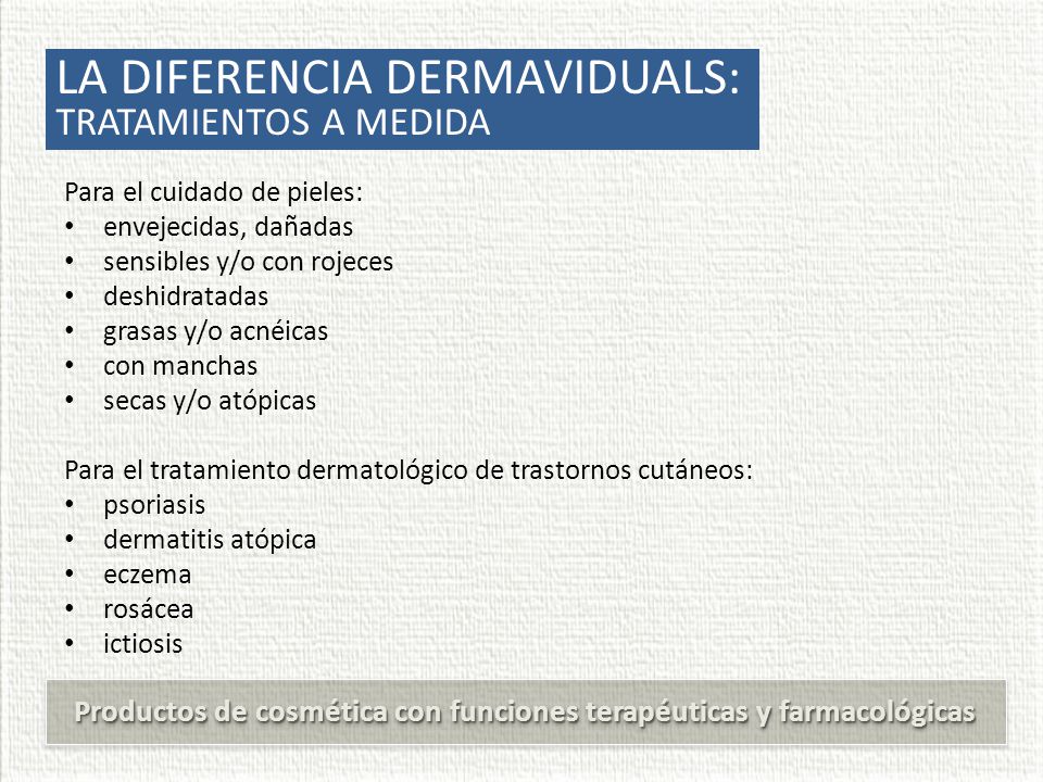 Productos de cosmética con funciones terapéuticas y farmacológicas